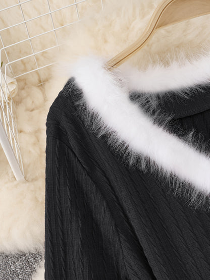 Plus Size - Plus Size, Women'S Elegant Formal Party Dress - Long Sleeve V-Neck with Adjustable Waist Belt, Flared Skirt - Elegant Evening Gown for Christmas, Galas, Weddings - Plus Size Friendly - Black Formal Attire, Formal