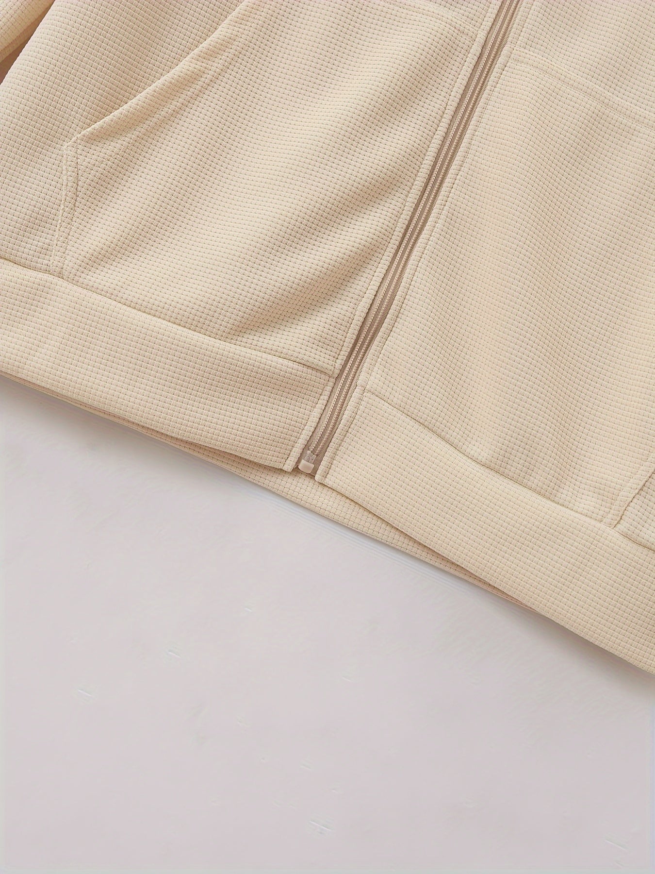 Men's Lightweight Jacket with Stand-Up Collar - Zippered Front Closure, Regular Fit Casual Coat for Everyday & Formal Wear - Spring/Fall Outerwear in White/Neutral Tones - Easy Care Zipper Jacket