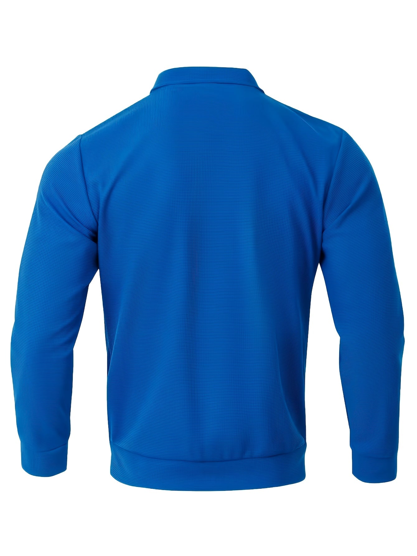 Men's Spring/Fall Sporty Lapel Waffle Knit Zip Jacket