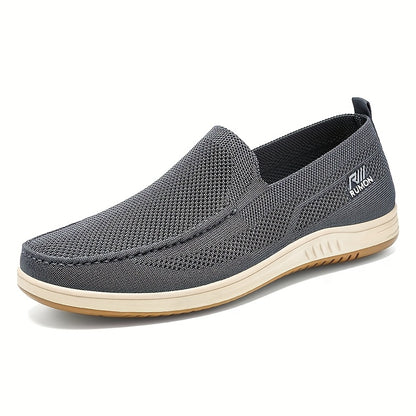 A Pair of Men'S Knitted Breathable Casual Shoes, Slip-On Mesh Shoes for Men.