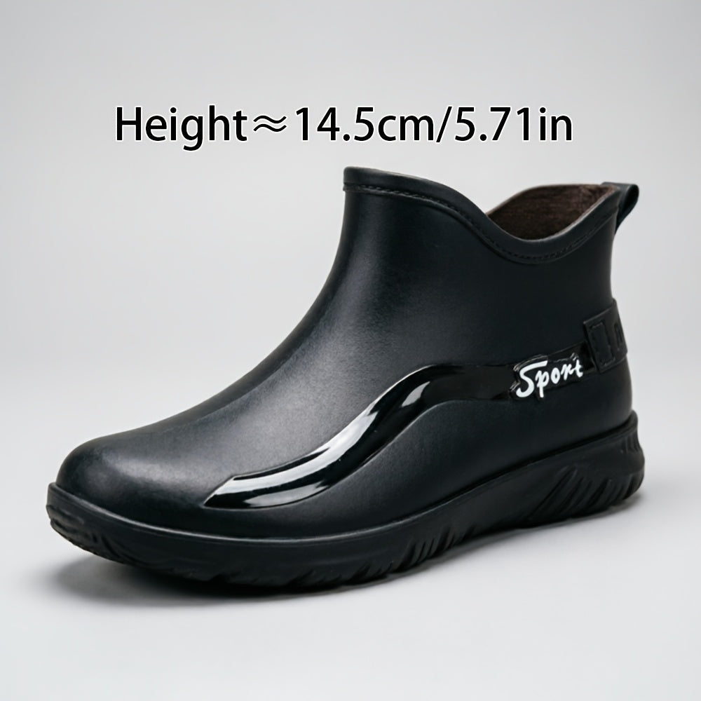 Men's Casual Anti-Slip PVC Rain Shoes for All-Season Wear