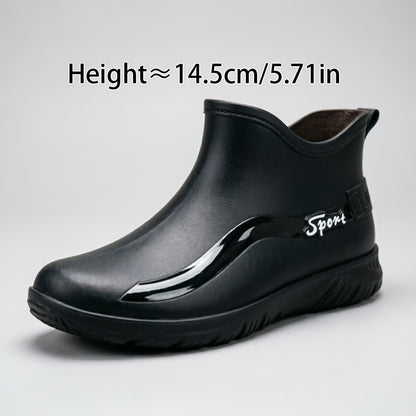 Men's Casual Anti-Slip PVC Rain Shoes for All-Season Wear