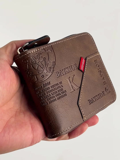 1pc Men's Business Wallet, Retro Letter Embossed Credit Card Holder, Gift For Men