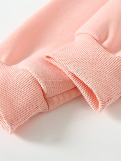 Women's Fleece-Lined Round Neck Pullover Sweatshirt - "JESUS" Christmas Print, Comfortable Loose Fit for All Seasons, Festive Holiday Design Casual Top