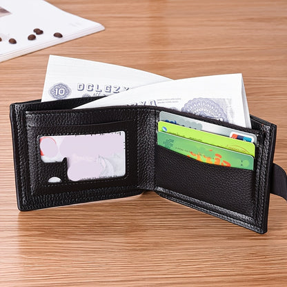 New Safety Button Lock Men's Wallet with Zipper Compartment - with Stone Texture, Multi-Section Cash/Pocket Organizer, Closure for & s, Everyday Carry or Gift for Dad/Husband (Style Suitable for)