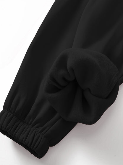 Women's winter clothing Santa Claus printed Women's velvet hooded sweater set