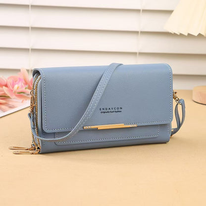 Women'S Shoulder Bag, New Multifunctional Wallet for Women, Zip Closure, Detachable Shoulder Strap, Can Be Used As a Shoulder Or Crossbody Bag, Medium-Length Clutch, Phone Bag, Coin Purse, with 3 Card Slots + Phone Compartmen