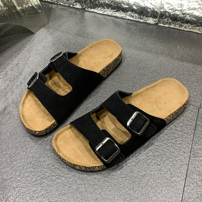 Unisex Slip-On Casual Slippers with PU Sole for All Seasons