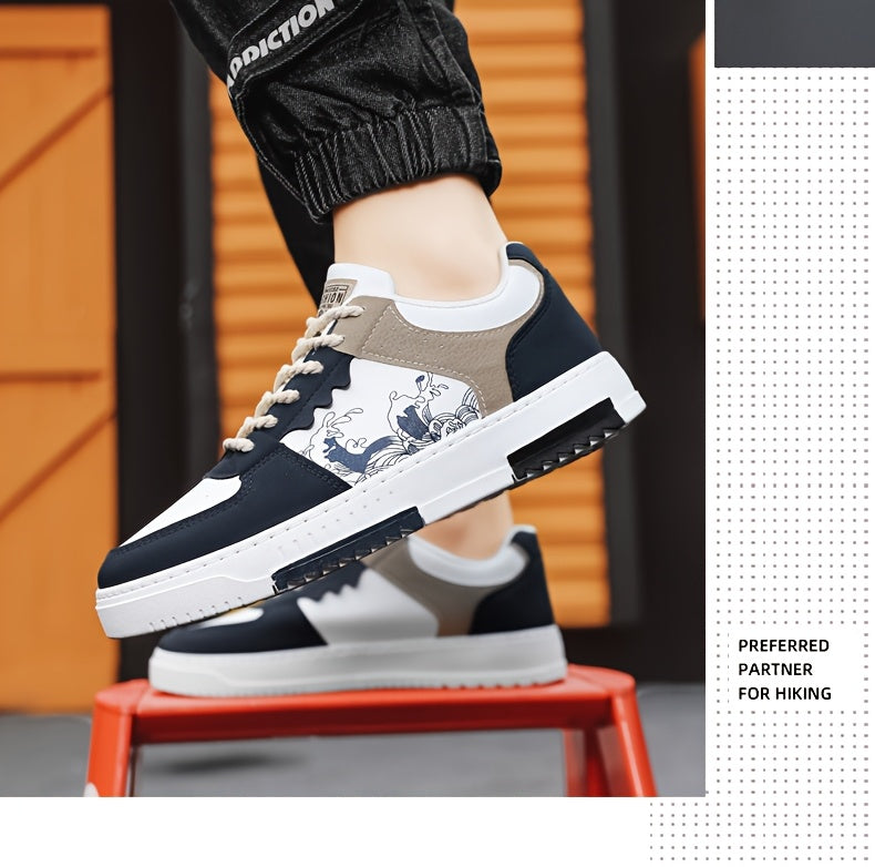 1pair Unisex All-Season Casual Hiking Sneakers, Low Top Faux Upper, Fabric Lining, PVC Sole, Comfortable Walking Shoes for Men and Women