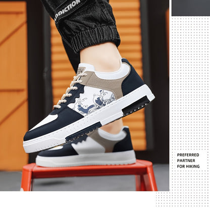 1pair Unisex All-Season Casual Hiking Sneakers, Low Top Faux Upper, Fabric Lining, PVC Sole, Comfortable Walking Shoes for Men and Women