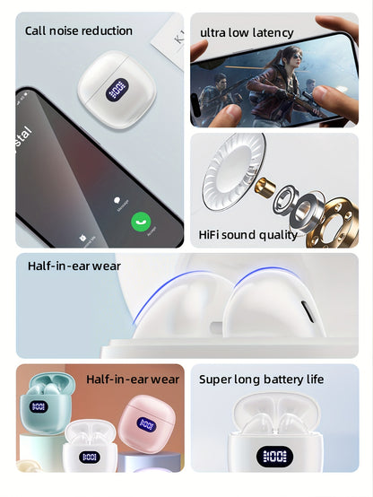 Նոր Style True Wireless ականջի մեջ սպորտային երաժշտության ականջակալ մինի ականջակալներ TWS HIFI bass HD զանգահարող ստերեո ականջակալներ Android-ի համար iPhone-ի համար Բջջային հեռախոսի խաղերի ականջակալներ խելացի ականջակալներ