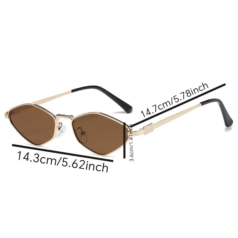 Unisex Small Metal Frame Cat Eye Glasses with Tinted Lenses