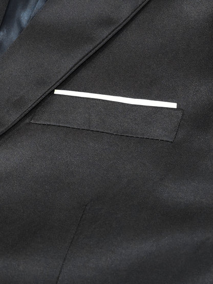 Men's Two-Piece Suit in Solid Color with Sealed Pockets, Regular Fit Suit Pants, Elegant and Classic, Suitable for Business and Wedding Parties