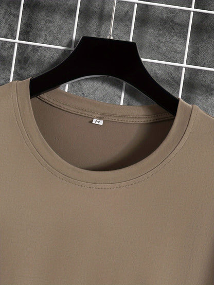4pcs Men's Graphic Tees - "Heavenly"  More Designs, Casual Crew Neck Short Sleeve T-Shirts in Beige, Black, White - Lightweight Polyester for Summer Outdoor Wear