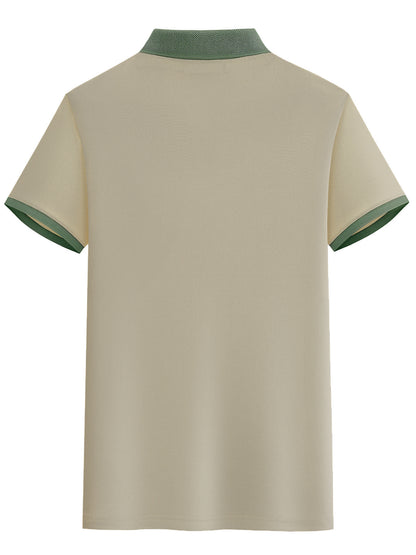 Men's Shirt - Light Pink and Beige Collar Golf and Tennis Shirt, Front Button Grid, Used for Formal Leisure Activities - L112-26, Sportswear, Button Grid, High Quality Fabric, Fashionable Top, Sports Enthusiasts, Perfect Gift - ayq