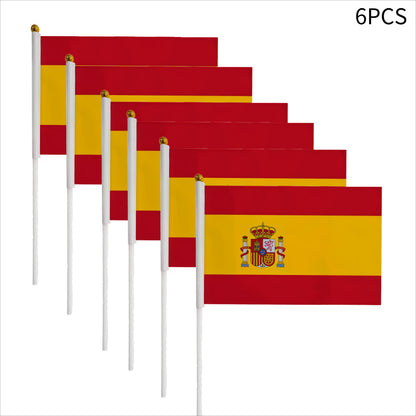 Set of 6/8/12 Spanish Handheld Cheering Flags for Football Fans