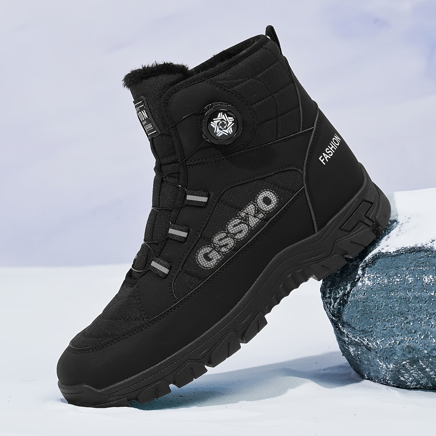 GSSZO Men's High-Top Hiking Boots with Height Increase - Slip-Resistant & PVC Sole, - -Terrain Boots Suitable for Urban Streetwear, Outdoor Trekking, Heavy-Duty Wear - Comfortable & Durable (Year-Round Use)