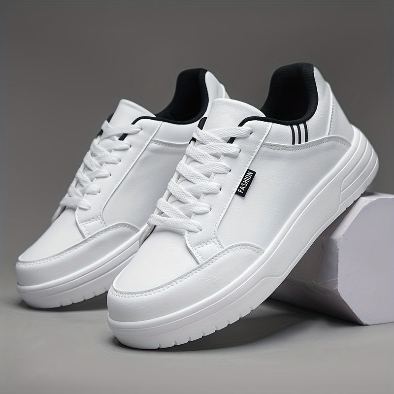 Men's Casual Sports Sneakers Low Top All-Season White Shoes
