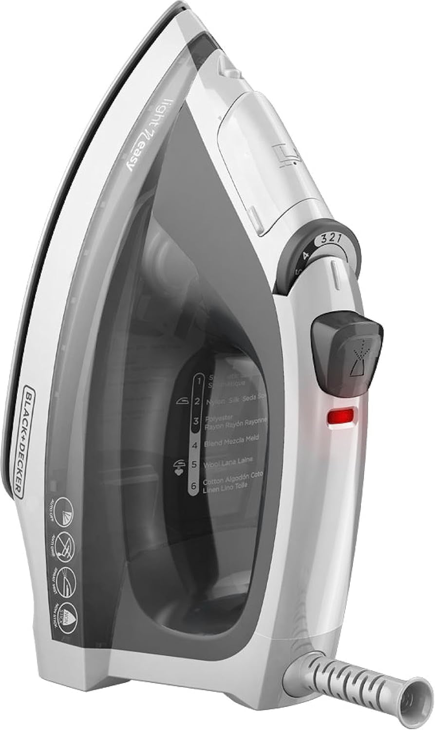 BLACK+DECKER Light ‘N Easy Compact Steam Iron, IR1020S, Stainless Steel Soleplate, Spray Mist, Anti-Drip, Auto Shutoff