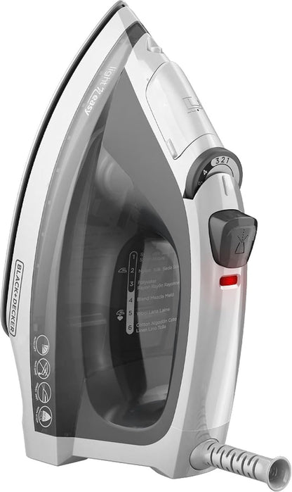 BLACK+DECKER Light ‘N Easy Compact Steam Iron, IR1020S, Stainless Steel Soleplate, Spray Mist, Anti-Drip, Auto Shutoff