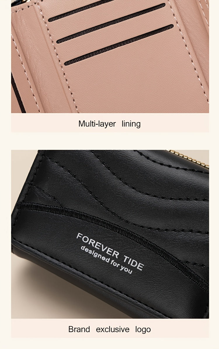 Կանացի նորաձև մինիմալիստական ​​ծալովի դրամապանակ՝ ճարմանդային դիզայնով, մեծ տարողությամբ, հասանելի է 6 գույնով