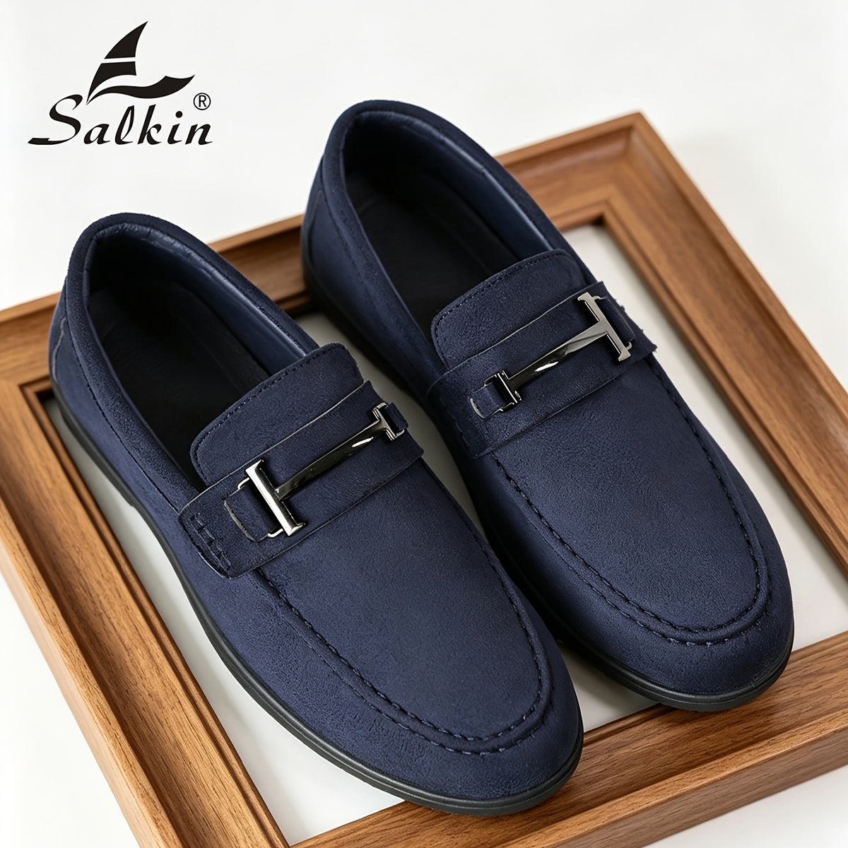 Men's Slip-On Casual Loafers Stylish Fabric Business Shoes