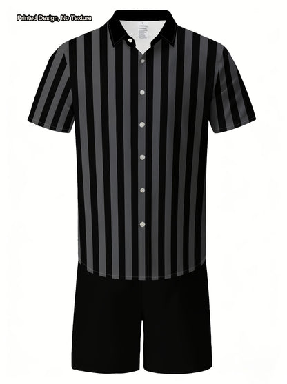 Men's Casual Summer Shirt & Shorts Set with Unique Print