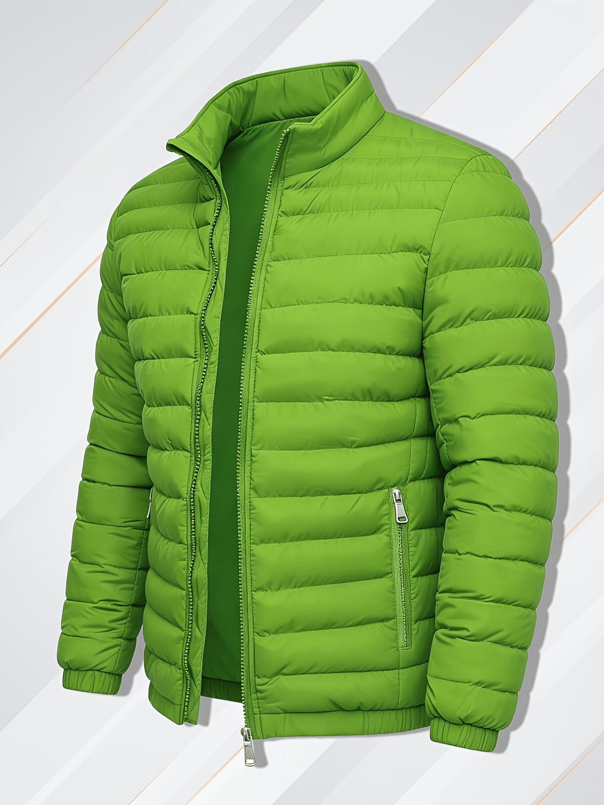 Men's Lightweight Windproof Casual Jacket with Stand Collar