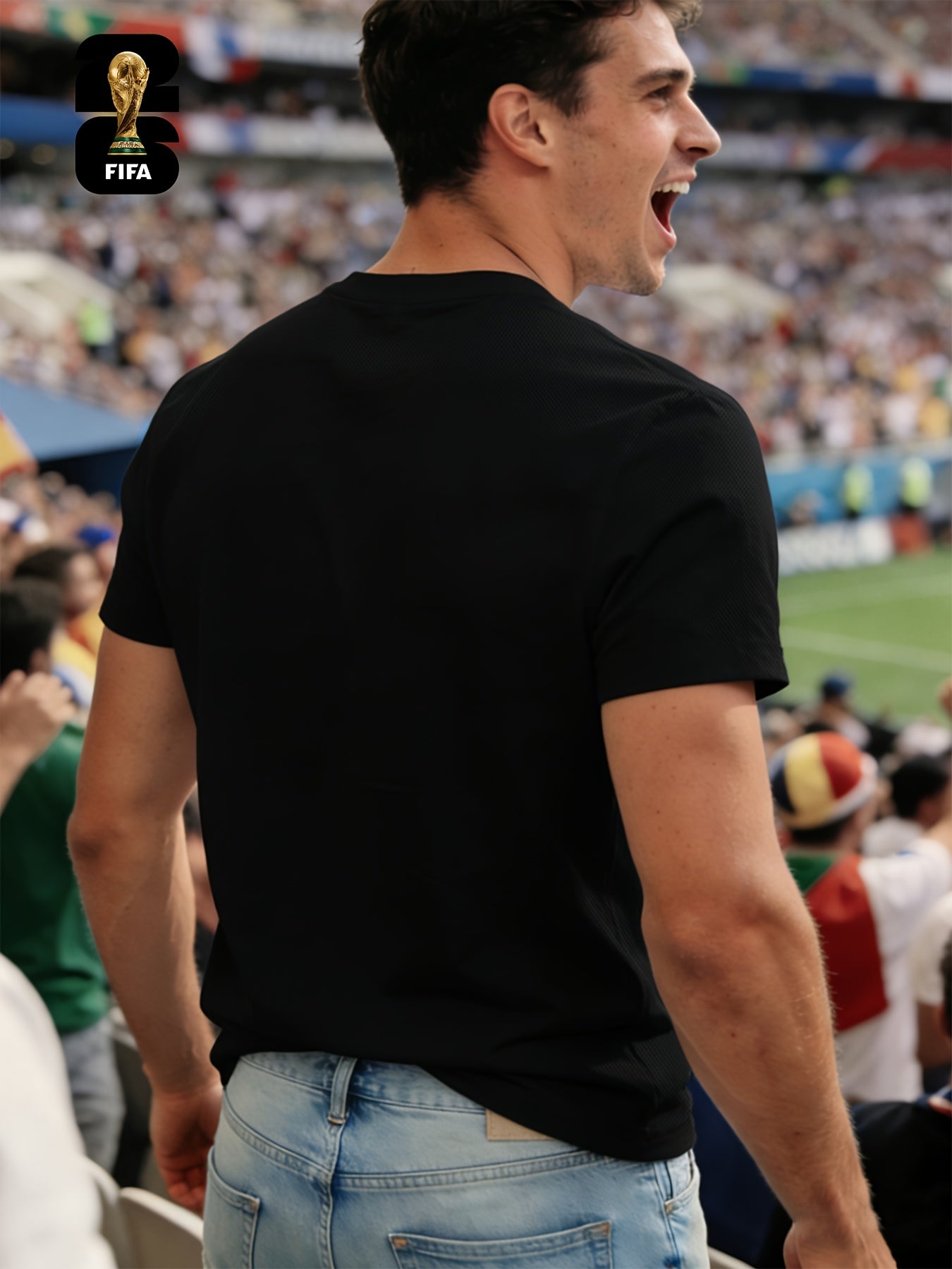 Men's Breathable Summer T-Shirt with FIFA World Cup Print