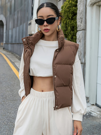 Elegant Women's Sleeveless Vest Jacket for Fall and Winter