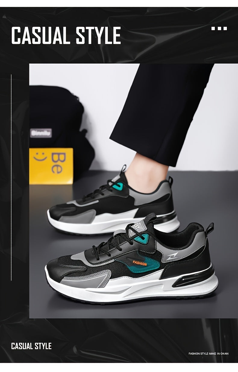 1pc Men'S Cross-Training Shoes | Large Size Casual sneakers for Running and Outdoor Activities, Fashionable, Lightweight, All-Season, Fabric Upper and Sole, PVC Sole, Lace Closure - Warrenxilu - ayq