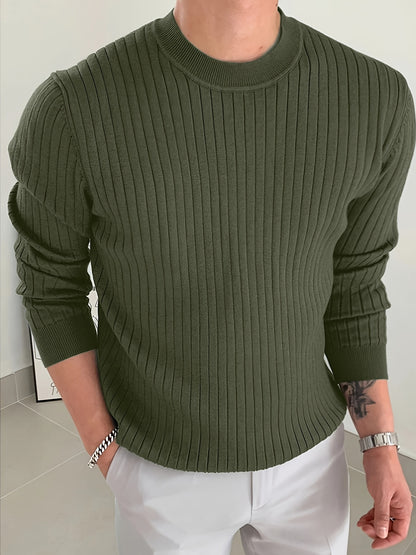 2024 New Cross-Border Men'S Round Neck Pullover Knitted Sweater