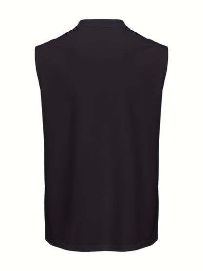 Men's Sleeveless V-Neck Shirt with Quarter Zip - Lightweight Summer To