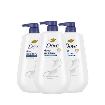 Dove Body Wash with Pump Deep Moisture for Dry Skin Moisturizing Skin Cleanser with 24Hr Renewing Micromoisture Nourishes the Driest Skin 30.6 Oz