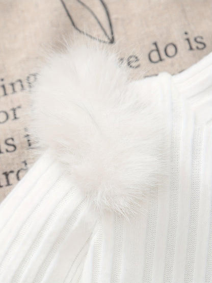 2 հատ մանկական ձմեռային հագուստի հավաքածու. Հարմարավետ փափուկ թևքերով զգեստ և A-գծի ժապավեն՝ օձիքով և ծոպերով զարդարանքով - փափուկ, տաք հագուստ լուսանկարահանումների համար, Սուրբ Ծնունդ (ձեռքով լվացվող), իդեալական է բացօթյա օգտագործման համար