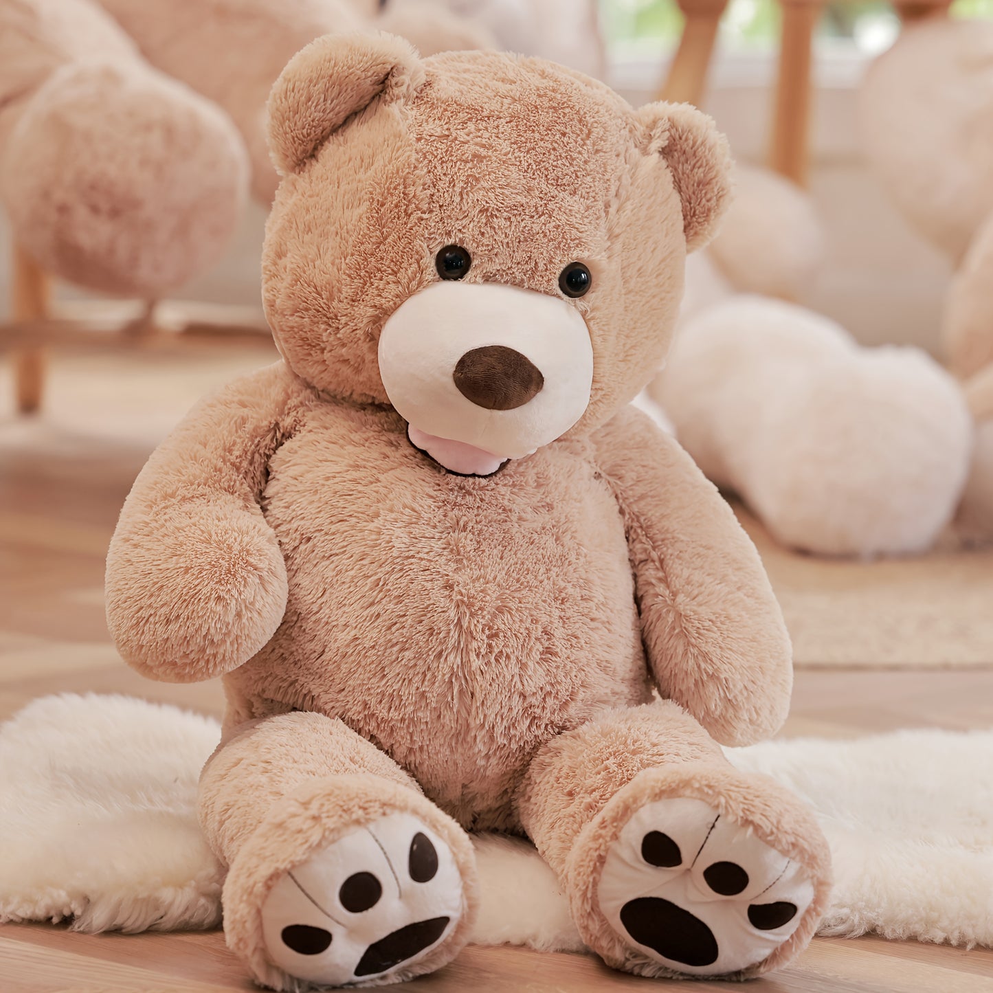 Large Light Brown Teddy Bear Plush Toy, 99.06 cm, Perfect for Christmas, Valentine'S Day, And Gifts for Women, Girlfriends, Or Children