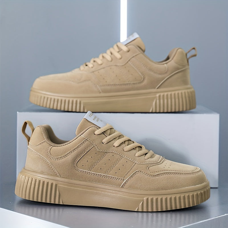 Men's Fashionable Lace-Up Sneakers - Casual & Sporty, Non-Slip, All-Season Wear with Comfortable EVA/Fabric Insole