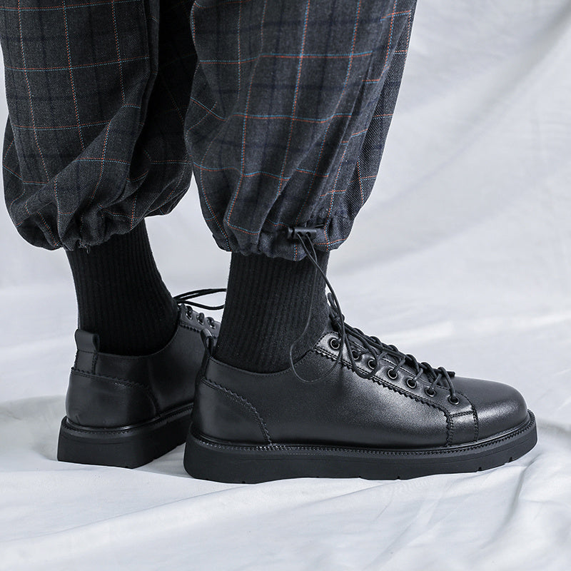 Men's British-Style Chunky Platform Sneakers with Arch Support