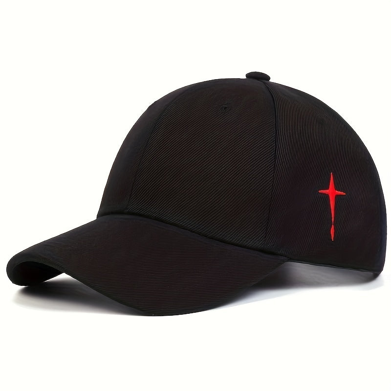 1pc Men's Cross Baseball Cap Adjustable Casual Style Hat For Spring/Fall/Summer, Ideal Choice For Gifts