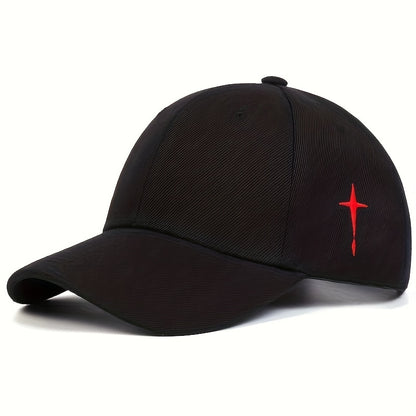 1pc Men's Cross Baseball Cap Adjustable Casual Style Hat For Spring/Fall/Summer, Ideal Choice For Gifts