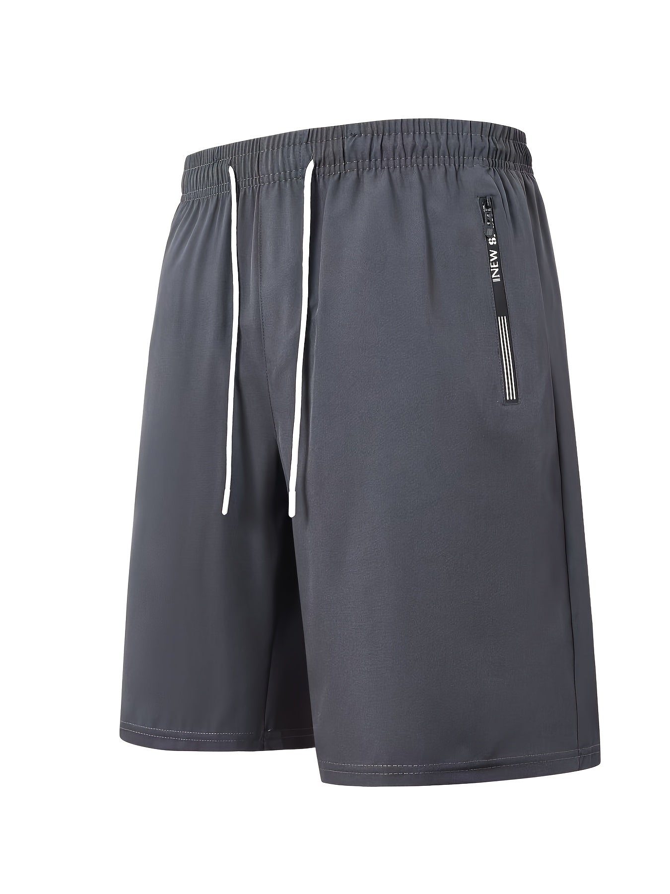 Men's Casual Swim Trunks with Elastic Waistband and Zipper Pocket