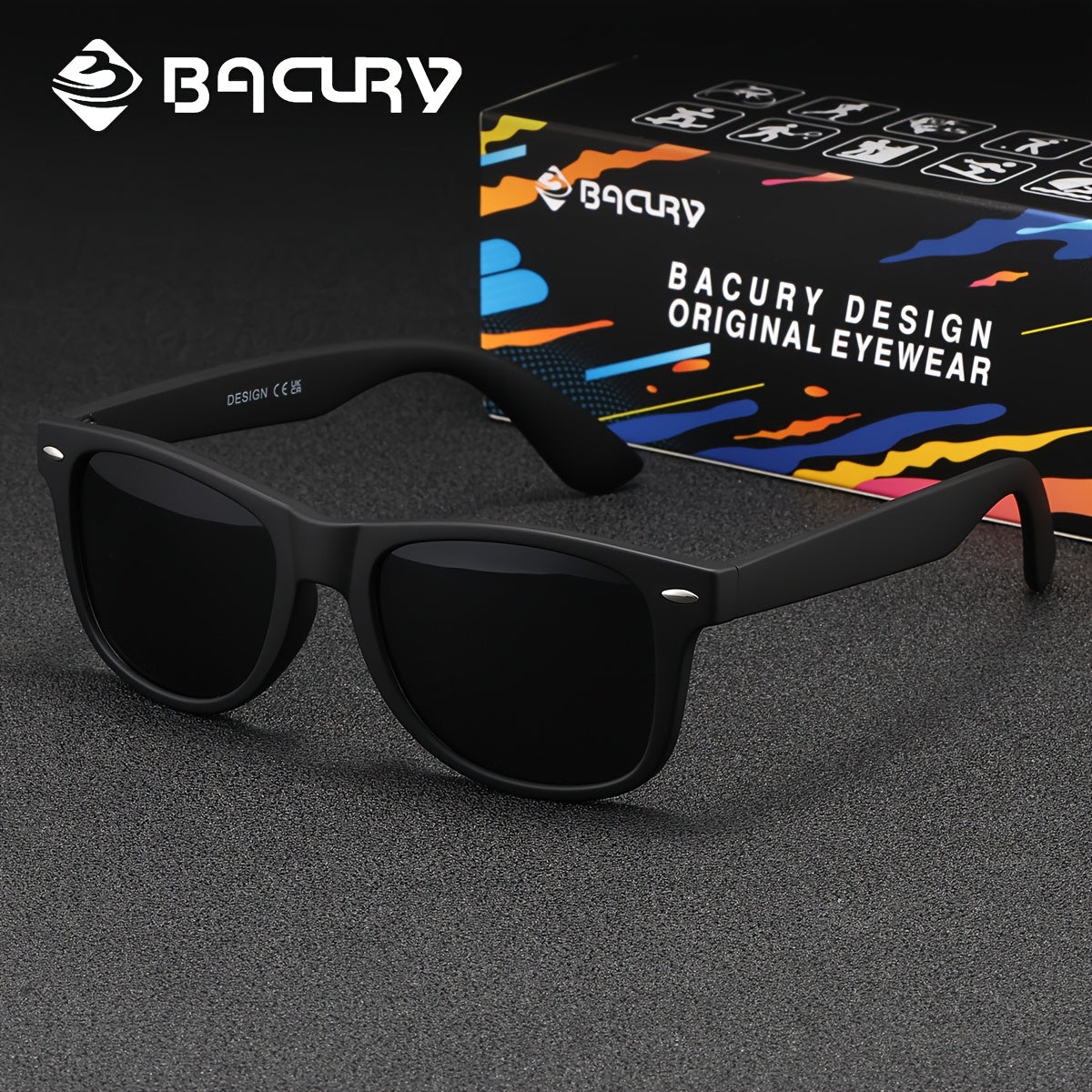 BACURY Polarized TAC Lens PC Frame Casual Unisex Sunglasses
