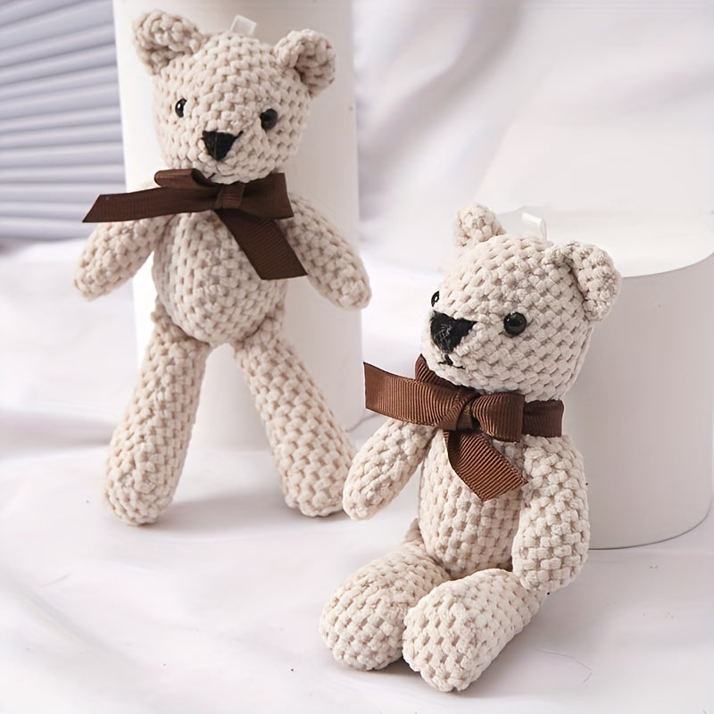 15cm/5.9inch 15cm Bear Stuffed Plush Toys Baby Cute Dress Key Pendant Pendant Dolls Gifts Birthday Wedding Party Decor 1pc