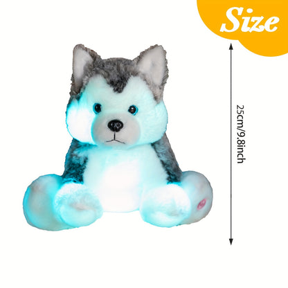 Luminous Husky Plush Toy – A Cheerful Light-Up Stuffed Animal, Perfect for Halloween And Christmas, Ideal Gift for All Ages