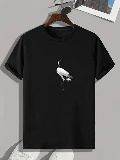 New Summer Round Collared Short Cuff T Dress for Men's Wear with Free Print