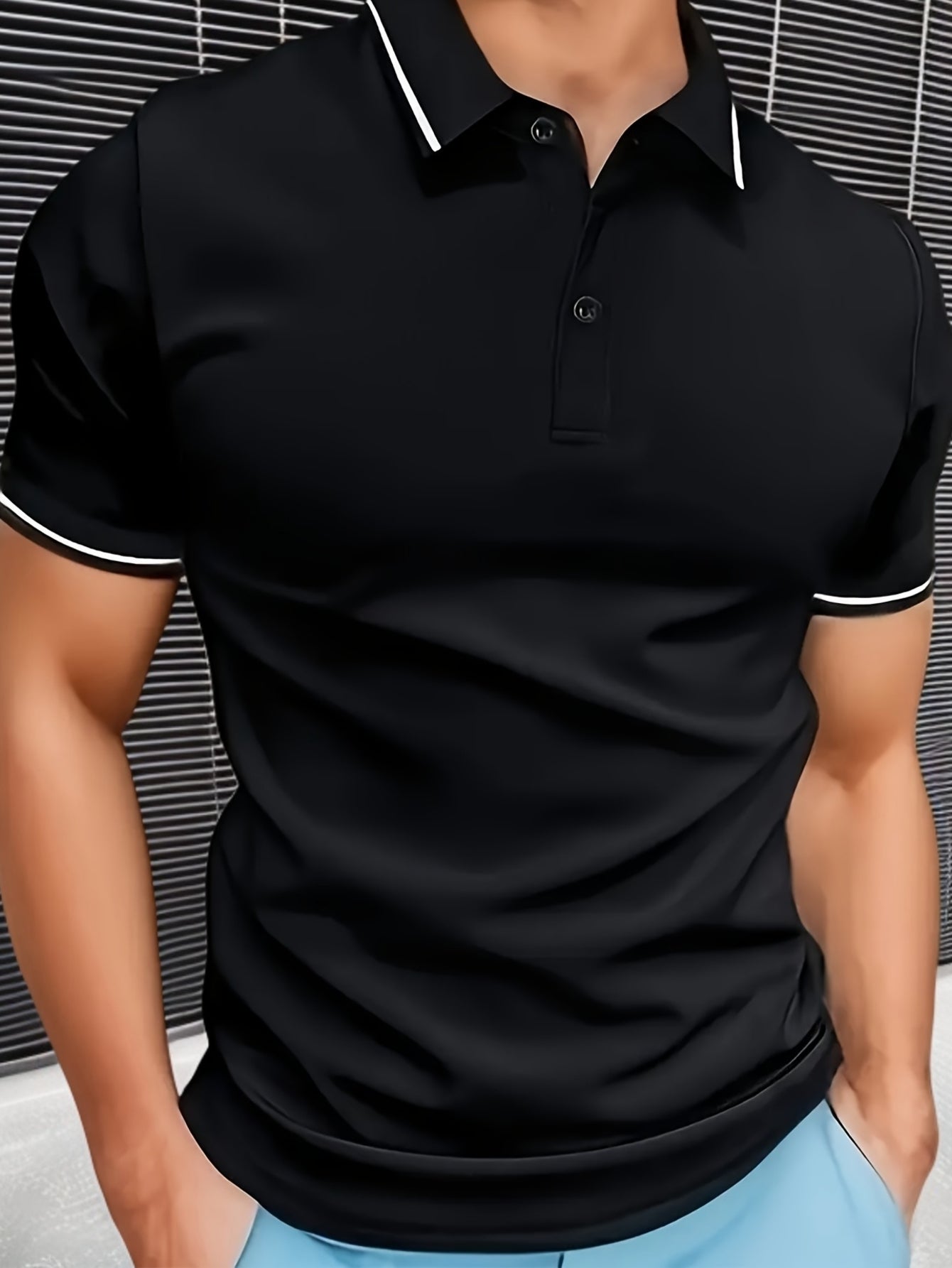 A Breathable And Fitted Golf Shirt, Men'S Casual V-Neck Short-Sleeve T-Shirt, Summer Men'S Apparel - ayq