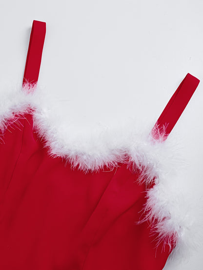 2025 թվականի նոր Սուրբ Ծննդյան երեկույթի, հավաքույթի, ամսաթվի և փափկության զգեստների հավաքածու՝ քաղցր, սեքսուալ կանացի կիսաշրջազգեստով