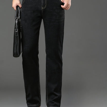 High-quality Men's Denim Trousers, Business Style, Elastic Men's Pants, New Autumn/winter Fashion Trend - ayq