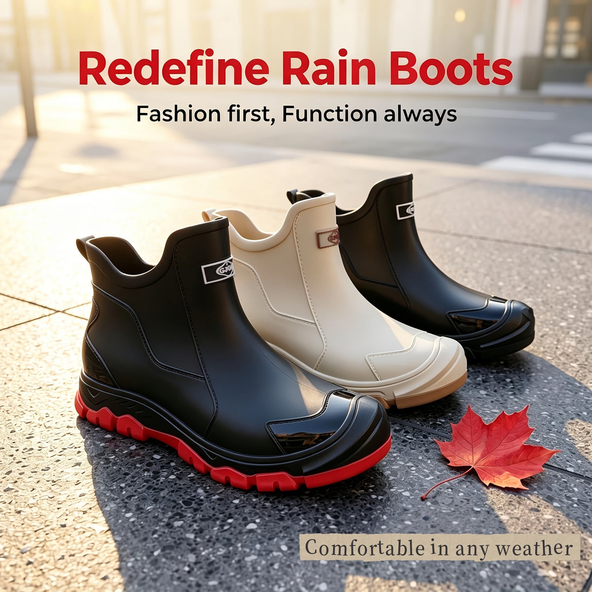Unisex Short Rubber Rain Boots – Lightweight, All-Season Casual Wear