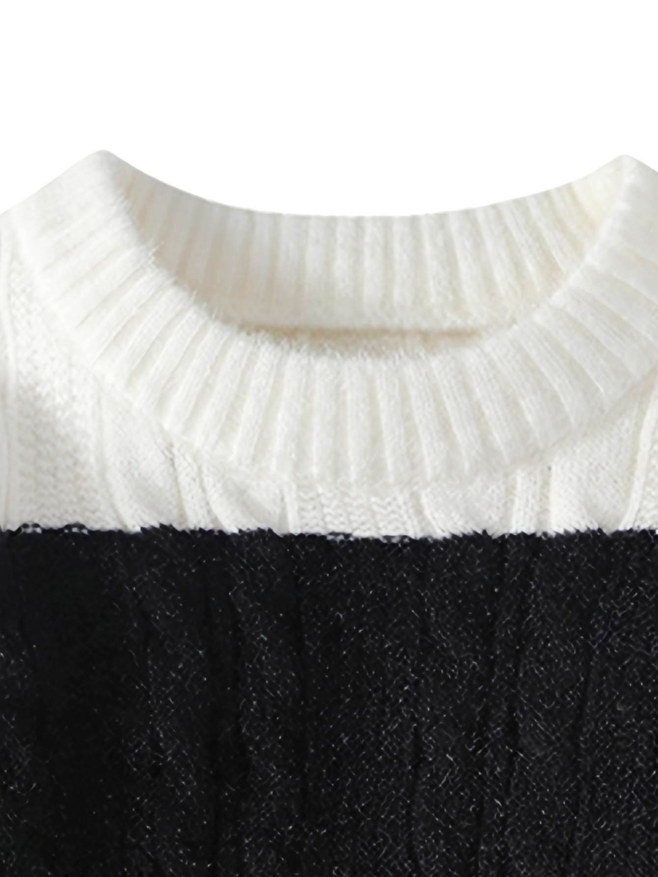 Նոր աշնանային և ձմեռային կլոր վզնոցով նորաձև գծավոր, գունավոր բլոկներով տրիկոտաժե սվիտեր միջին տարիքի տղամարդկանց համար, տաք և հարմարավետ